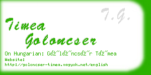 timea goloncser business card